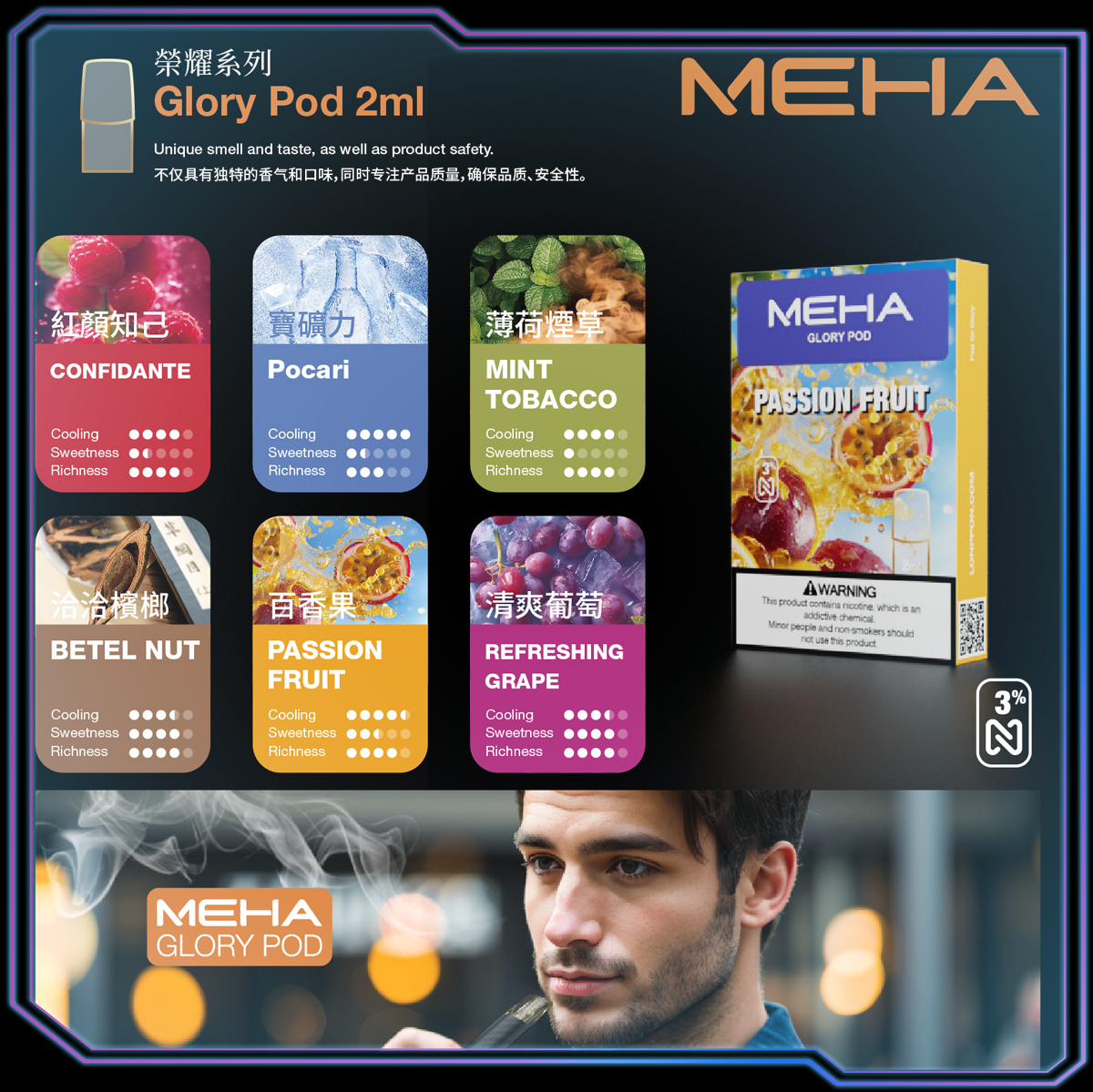 MEHA 煙彈 Glory Pod 2ml|台灣熱門口味整理 MEHA 煙彈 Glory Pod 2ml 台灣常見口味包裝